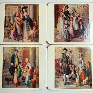 Vintage English Coasters bySheraton London Cries Street Scenes Set Of 4
